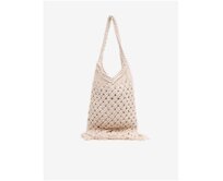 Bílá dámská pletená taška s ozdobným detailem Bílá, Univerzální