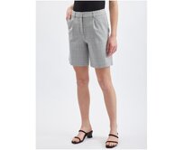 Světle šedé dámské kostkované kraťasy Světle šedá, 38