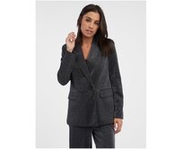 Tmavě šedé dámské oversize sako Tmavě šedá, 34