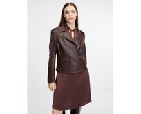 Hnědá dámská koženková bunda Hnědá, 34