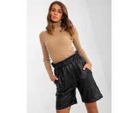 Dámské šortky z ekokůže WILLA černé Černá, S/M