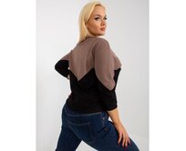 Dámská halenka plus size SISSY hnědočerná Hnědá, Univerzální
