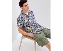 Lněná vzorovaná košile Vícebarevný, XS