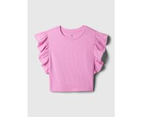 Dětský crop top s volánky Růžová, 2YRS