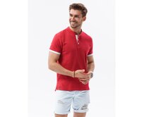 Pánská hladká polokošile EDDIE červená Červená, S