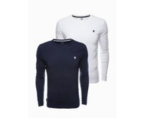 Pánské tričko s dlouhým rukávem - mix 2-pack KORI Bílá, XL