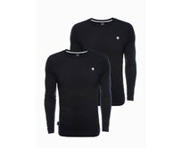 Pánský hladký dlouhý rukáv - mix 2-pack MATTY Černá, XL