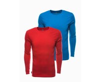 Pánský hladký dlouhý rukáv - mix 2-pack JERE Červená, M