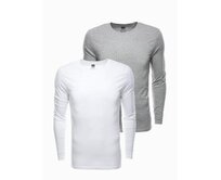 Pánský hladký dlouhý rukáv - mix 2-pack ELRIC Šedá, XL