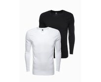 Pánský hladký dlouhý rukáv - mix 2ks DANA Bílá, L