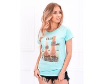 Dámské tričko s potiskem SLR073 mentolová Mátová, M