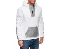 Pánská mikina na zip B1696 - bílá Bílá, M