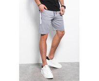 Pánské teplákové šortky s leopardími pruhy 93 W359 šedé Šedá, L