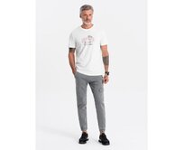 Pánské kalhoty JOGGERY s cargo kapsou šedé V4 OM-PADJ-0112 Šedá, L