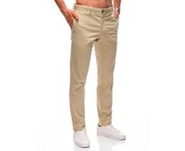 Pánské kalhoty chino P1359 tmavě béžové Béžová, 38