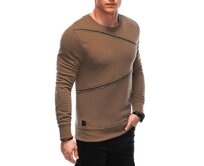 Pánská mikina s ozdobnými zipy OM-SSNZ-22FW-005 hnědá Hnědá, S