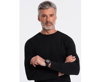 Pánské tričko s dlouhým rukávem bez potisku V1 OM-LSBL-0106 černý Černá, S