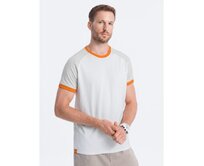 Pánské bavlněné tričko REGLAN šedobílé Šedá, XL