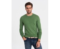 Pánský svetr s kulatým výstřihem V13 OM-SWBS-0106 zelený Zelená, S