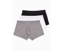 Pánské bavlněné boxerky s logem 3-pack V2 OM-UNBO-0105 mix Šedá, M