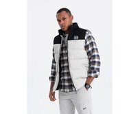 Pánská vesta bez rukávů bez rukávů V1 OM-JAVJ-0161 krémová Krémová, S/M