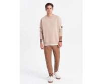 Pánské kalhoty s kapsami V3 OM-PACG-0189 světle hnědé Hnědá, L