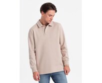 Pánská polokošile s límečkem V2 OM-SSNZ-0149 béžová Béžová, S