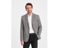 Pánské sako kostkované V2 OM-BLZB-0116 šedé Šedá, S