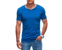 Pánské tričko s výstřihem do V EM-TSBS-0101 modré Modrá, S