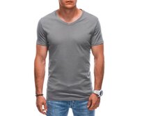 Pánské tričko s výstřihem do V EM-TSBS-0101 šedé Šedá, S