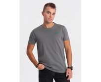 Pánské bavlněné tričko V1 OM-TSCT-0151 šedé Šedá, S