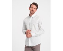 Pánská bavlněná košile REGULAR FIT s mikro vzorem bílá Bílá, S