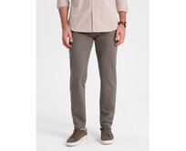 Pánské chino kalhoty klasického střihu V1 OM-PACP-0188 tmavě béžové Béžová, S