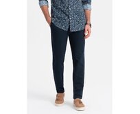 Klasické pánské chino kalhoty V3 OM-PACP-0188 tmavě modré Námořnická modrá, XL
