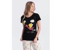 Dámské pyžamo ULR261 černé Černá, XL