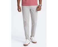 Pánské chino kalhoty V2 OM-PACP-0151 šedé Šedá, S