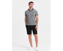 Pánské šortky SLIM FIT černé Černá, XXL