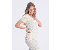 Dámské pyžamo ULR266 žluté Žlutá, S