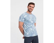 Pánské celopotištěné tričko V1 OM-TSFP-0180 modré Světle modrá, S