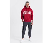 Pánské kalhoty JOGGER se stojáčkem a cargo kapsami na zip grafitová Tmavě šedá, L