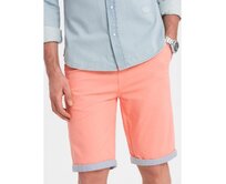 Pánské chinos šortky s džínovým lemem lososové V9 W421 Oranžová, XL