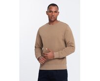 Pánská mikina BASIC s kulatým výstřihem hnědá Hnědá, S