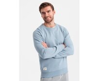 Pánská mikina BASIC s kulatým výstřihem modrá Modrá, S