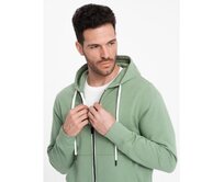 Pánská rozepínací mikina s kapucí BASIC zelená Zelená, XXL