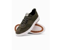 Pánské strukturované látkové nazouvací tenisky olivové Olivová, 40