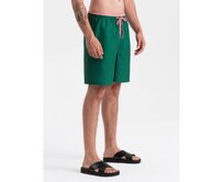 Pánské dvoubarevné žebrované plavecké šortky V3 OM-SRBS-0141 tmavě zelené Zelená, M