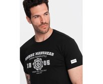 Pánské tričko s potiskem černé Černá, L