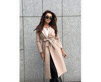 Dámský kabát CLR034 - béžový Béžová, S