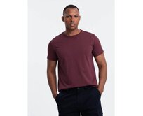 Pánské bavlněné tričko Classic BASIC bordó Červená, S
