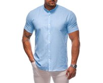 Pánská košile s krátkým rukávem 690K modrá Světle modrá, M